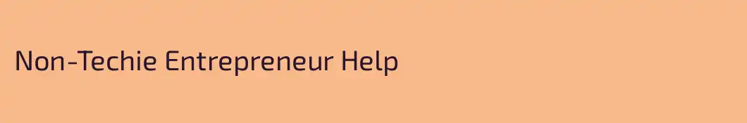 Non-Techie Entrepreneur Help
